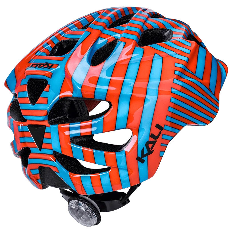 Kali Chakra Child Helmet Lighted High Wire, Small, Tangerine/Blue