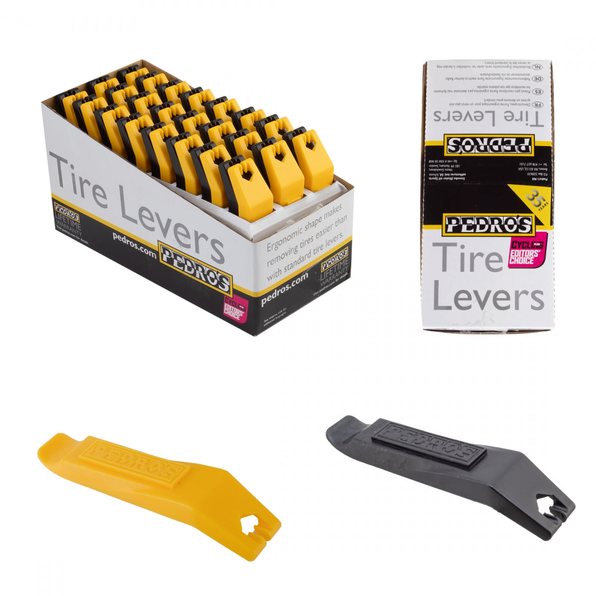 TOOL TIRE LEVER PEDROS ANNIVERSARY YL/BK PAIR