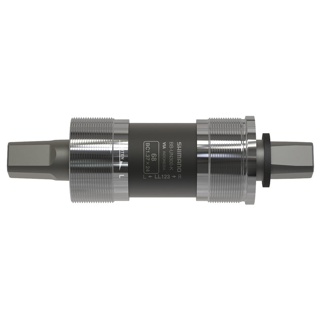 SHIMANO BOTTOM BRACKET, BB-UN300-K, SPINDLE: SQUARE TYPE, SHELL: BSA 68MM, SPINDLE: 127.5MM (D-EL), W/O FIXING BOLT