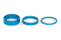 THEORY 1-1/8" ALUMINUM HEADSET SPACERS 2MM 5MM AND 10MM BLUE