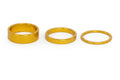 THEORY 1-1/8" ALUMINUM HEADSET SPACERS 2MM 5MM AND 10MM GOLD