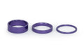 THEORY 1-1/8" ALUMINUM HEADSET SPACERS 2MM 5MM AND 10MM PURPLE
