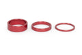 THEORY 1-1/8" ALUMINUM HEADSET SPACERS 2MM 5MM AND 10MM RED