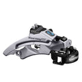 SHIMANO FRONT DERAILLEUR, FD-TX800-TS3, TOURNEY TX, TOP-SWING,DUAL-PULL BAND-TYPE 34.9MM(W/31.8MM & 28.6MM ADAPTER) CS-ANGLE:63-66, FOR 42/48T,CL:47.5/50MM