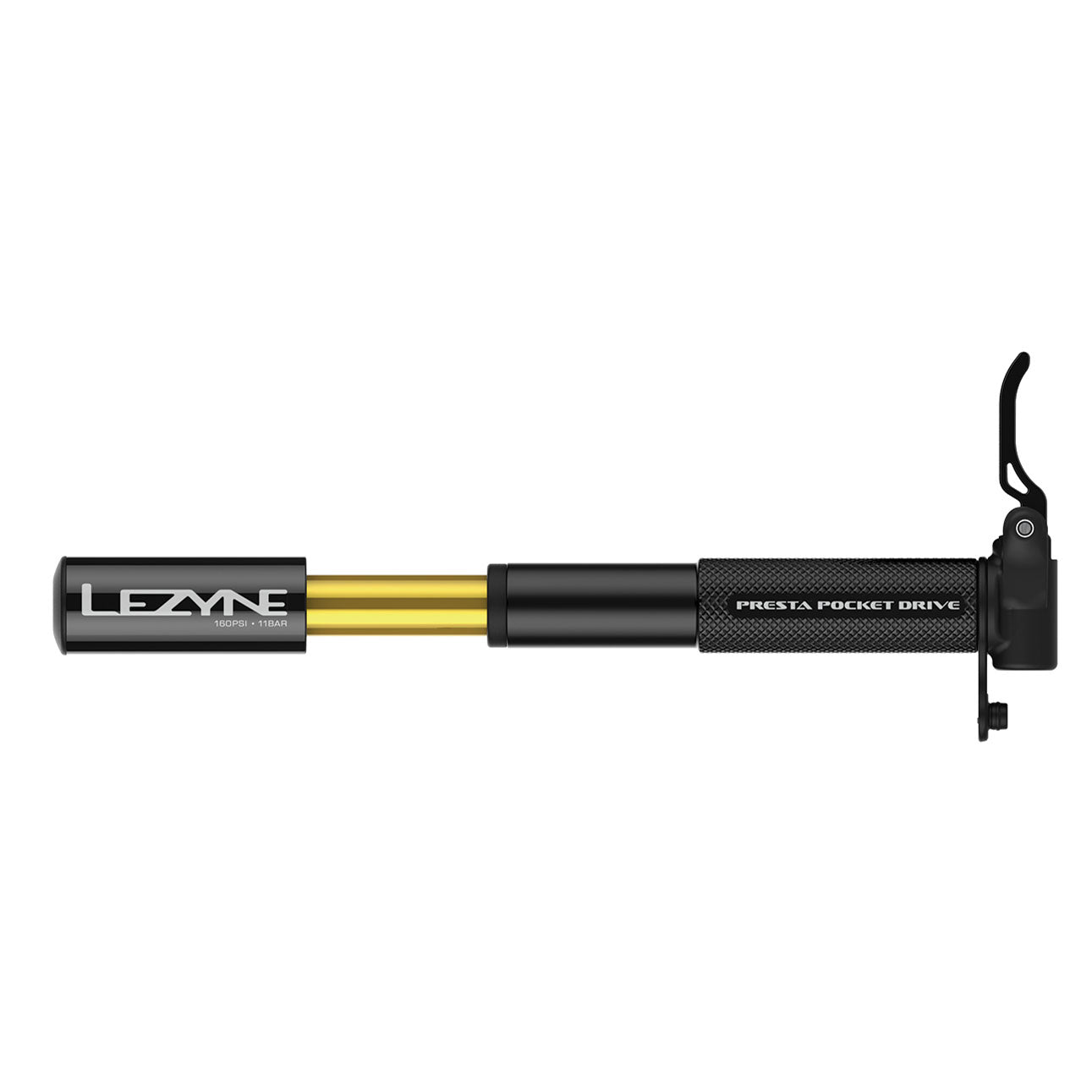Lezyne Presta Pocket Drive Pump, Black/Gold